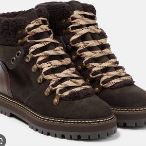 See By Chloe Brown Lace Up Boots